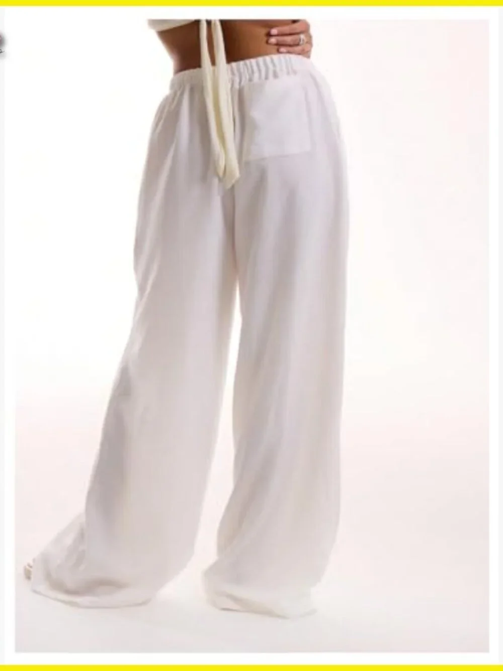 Linen Wide Leg Palazzo Pants Beach Coverup Loose Fit Summer Vacation Outfit